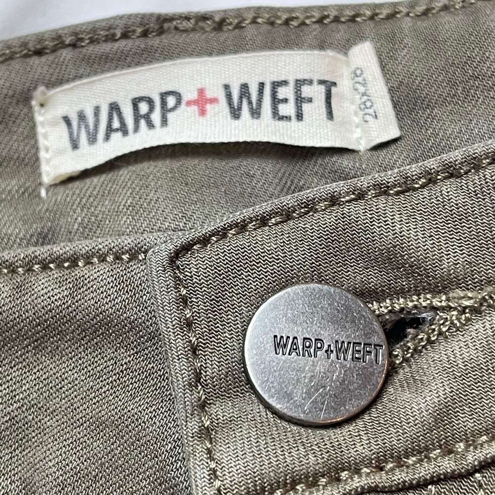 Warp + Weft Dusky Green Luxscript Skinny Jeans - Size 28X28 - Picture 6 of 12